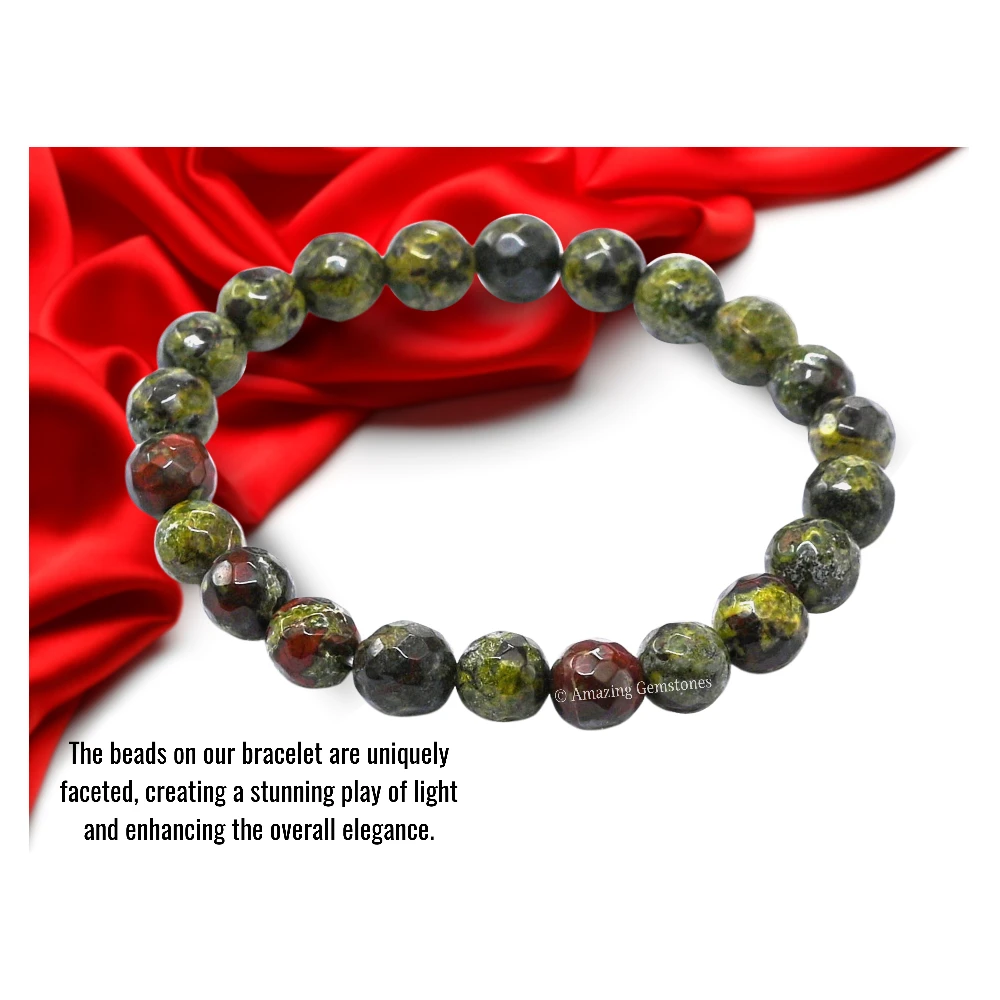 Dragon Bloodstone Bracelet (Faceted) (Stretchable)
