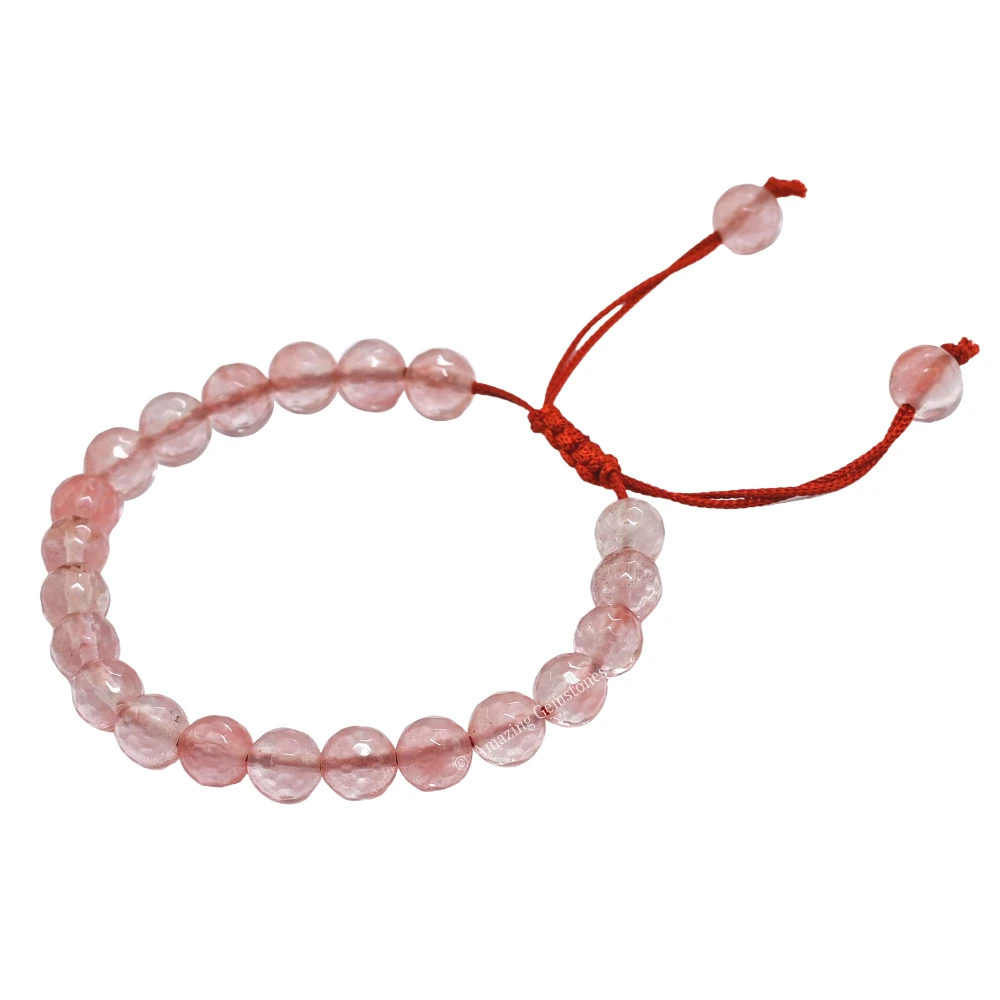 Cherry Quartz Bracelet (Faceted-Adjustable)