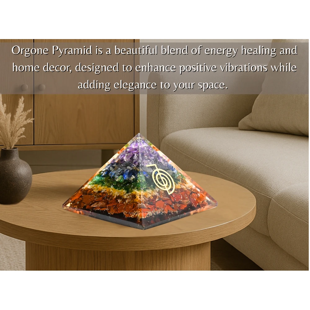 Natural Chakra Orgone Pyramid - Reiki