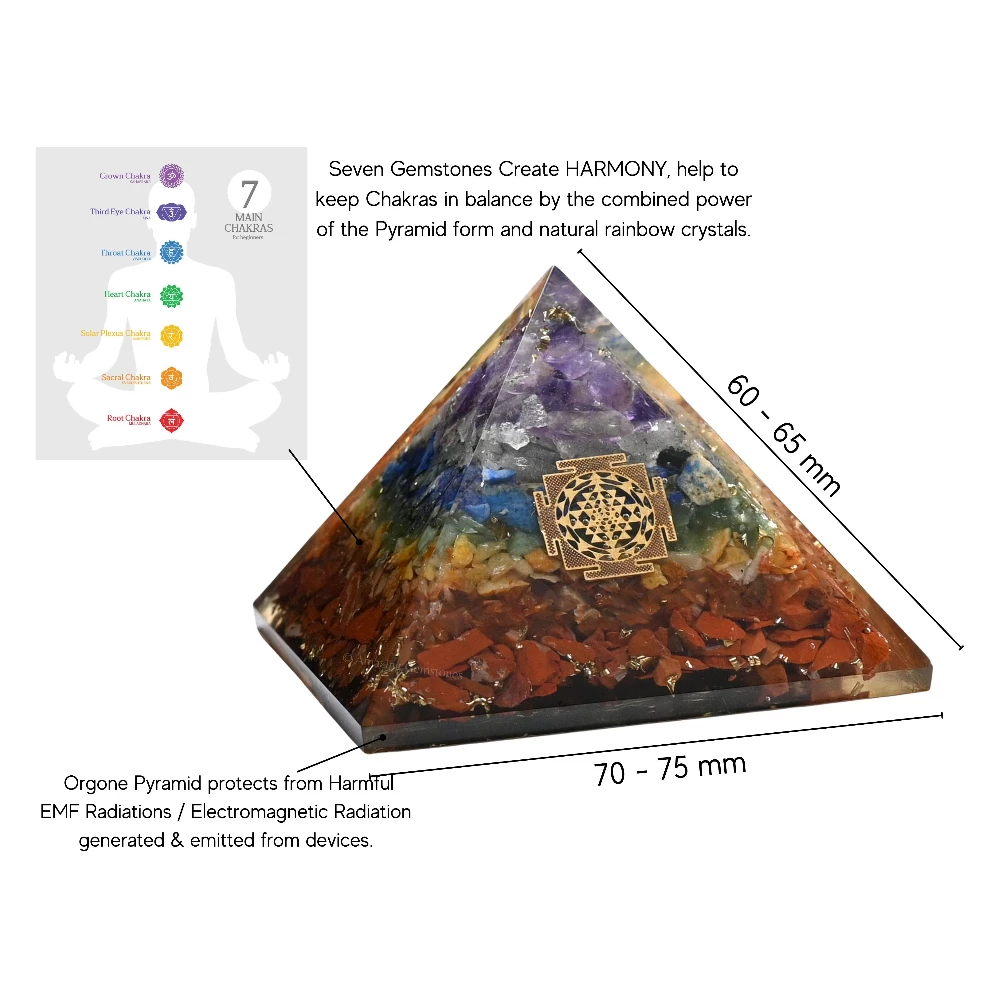 Natural Chakra Orgone Pyramid - Sri Yantra