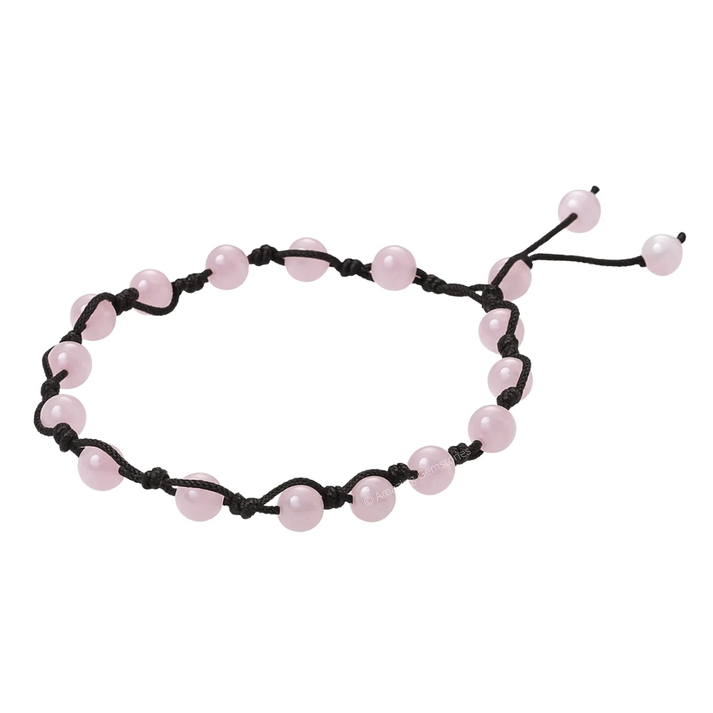 Rose Quartz Anklet (Hand Knotted)