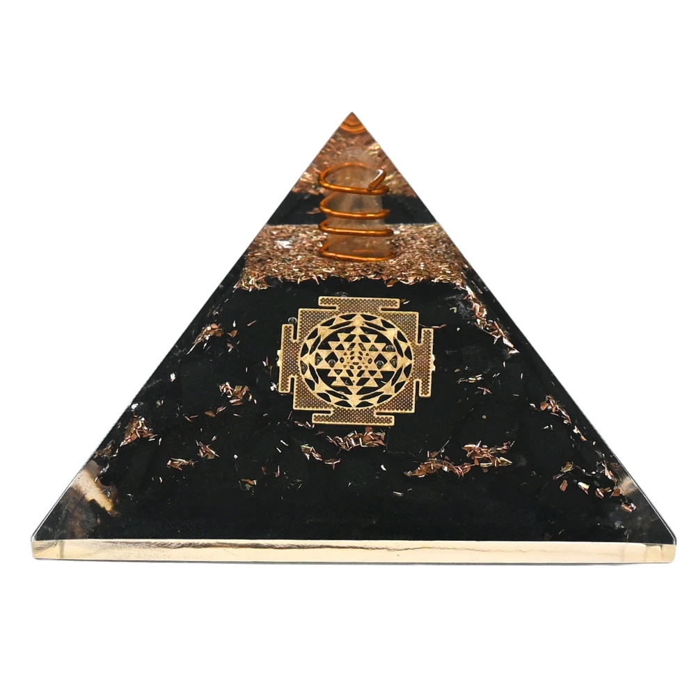 Shungite Orgone Pyramid - Small Sri Yantra