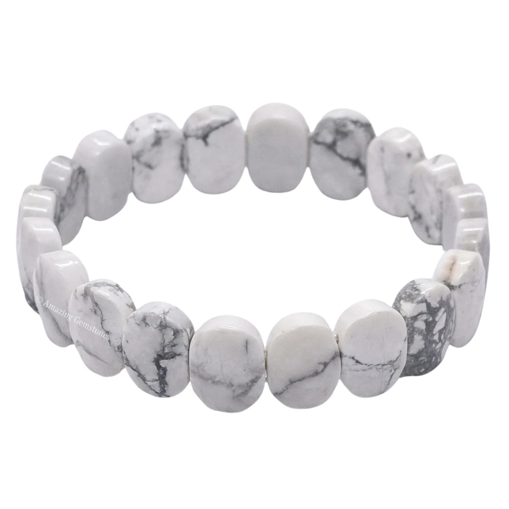 Howlite Faceted Bracelet - Oval Stone