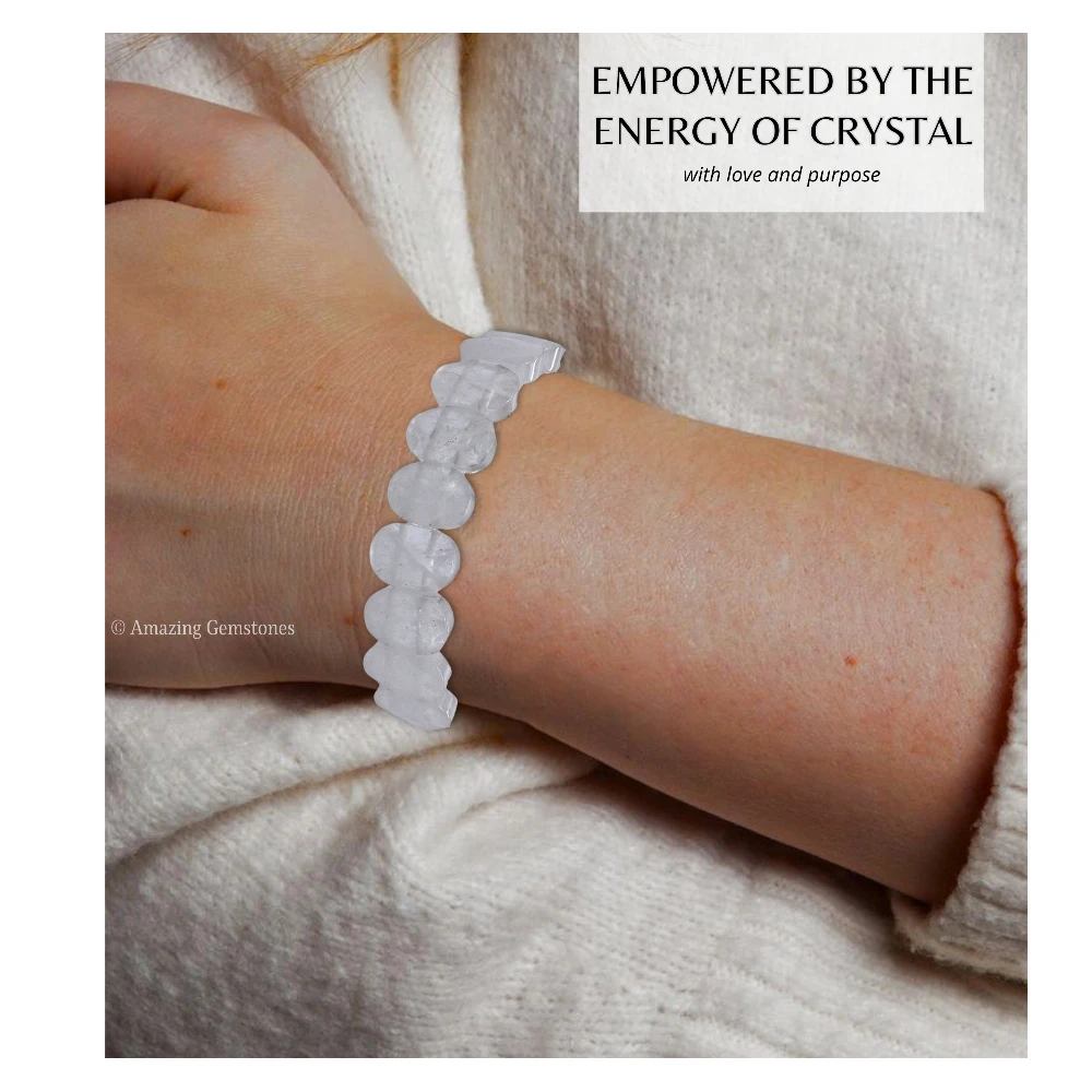 Clear Quartz Faceted Bracelet - Oval Stone