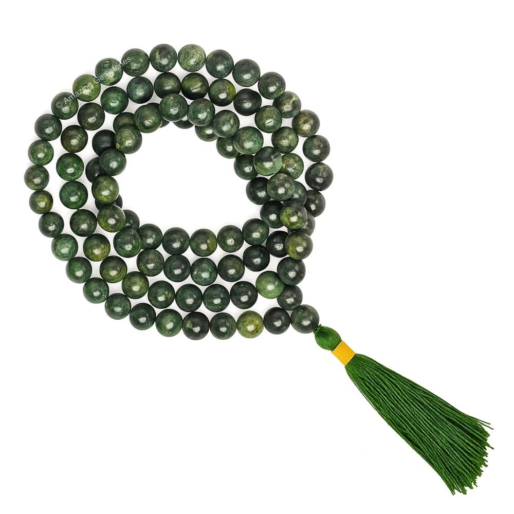 Kambaba Jasper Mala (Without Knot)