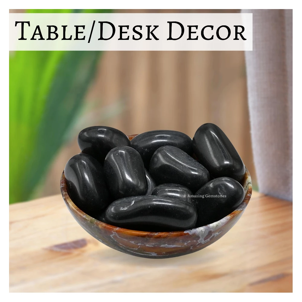 Tumbled Black Agate Crystals Stones (1 oz)