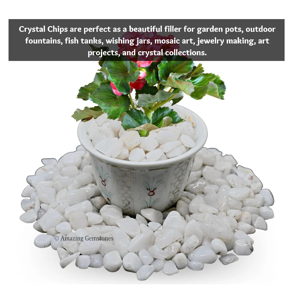Snow Quartz Chips (1LB)