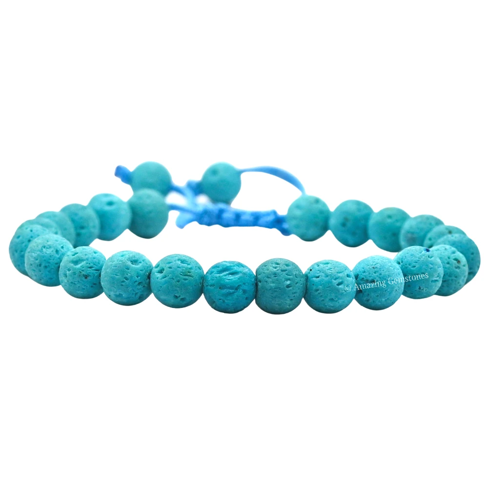 Turquoise Lava Stone Bracelet (Adjustable)