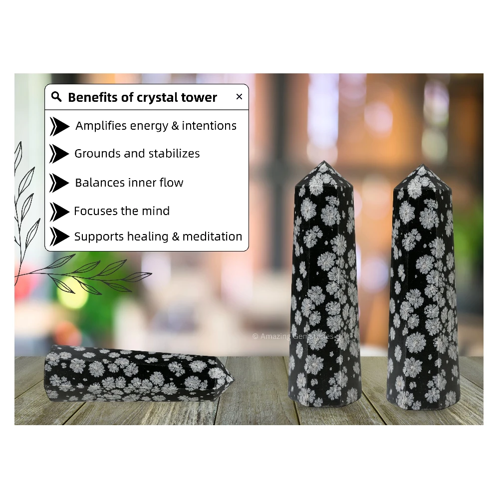 Snowflake Obsidian Tower (2" to 3" INCH)