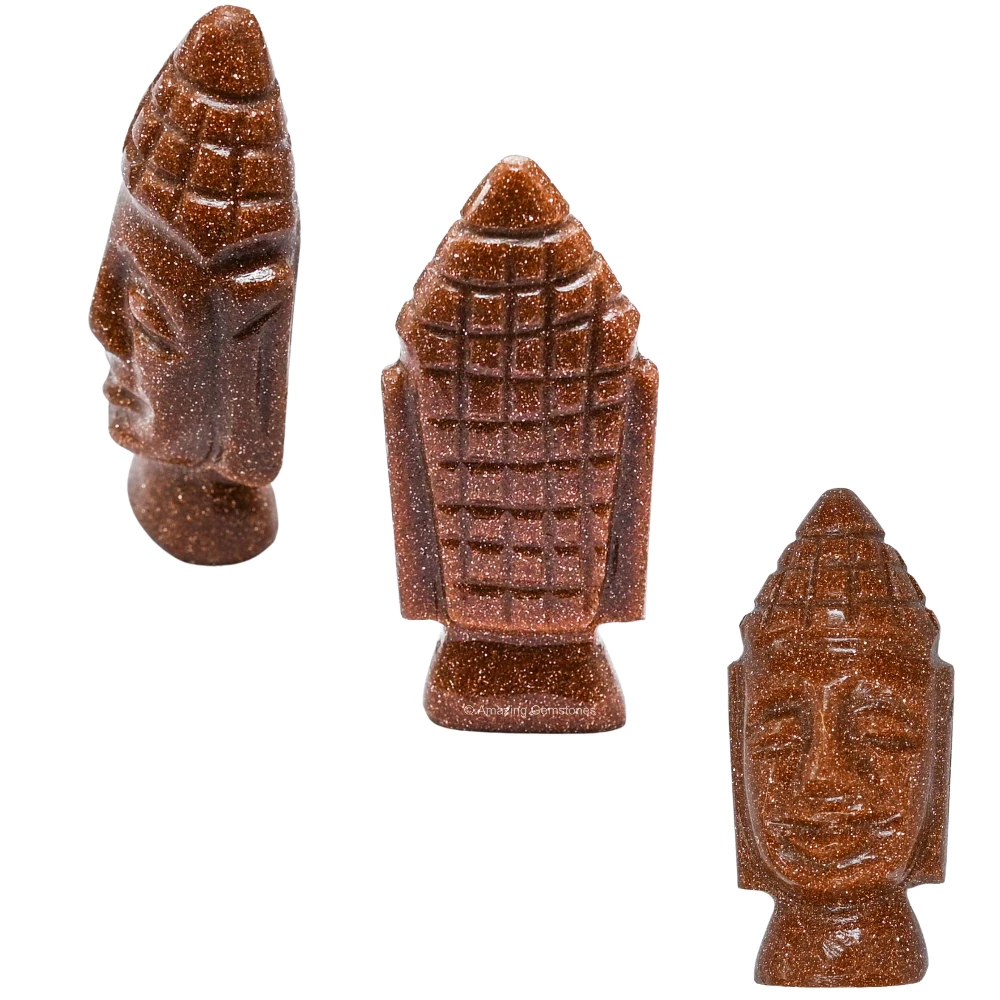 Red Goldstone Buddha Head