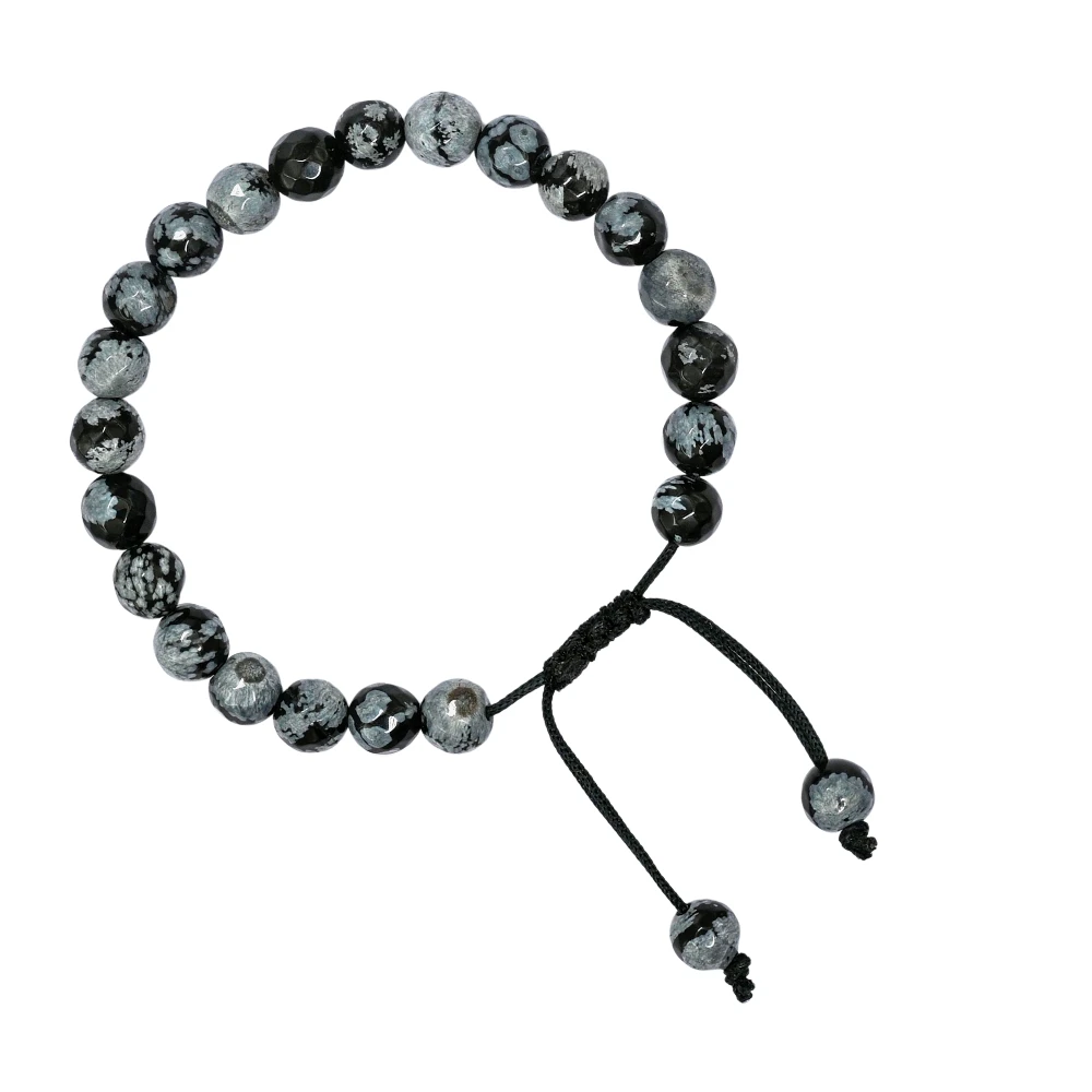 Snowflake Obsidian Bracelet (Faceted-Adjustable)