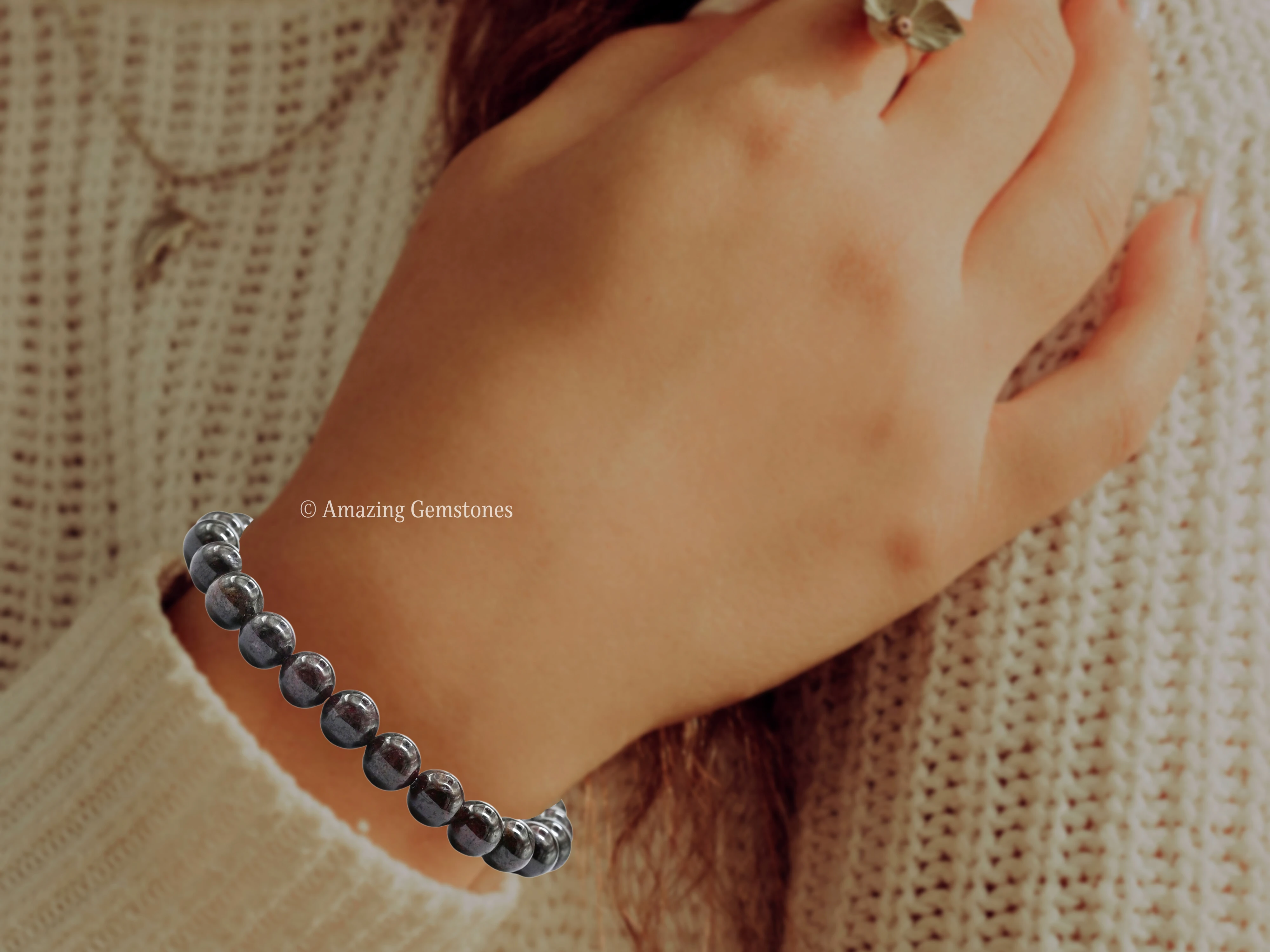 Garnet Bracelet (Strechable)