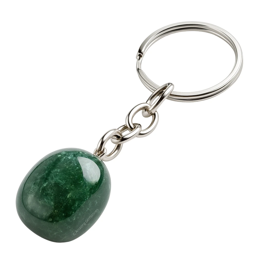 Moss Agate Keychain Keys Holder (Tumble)