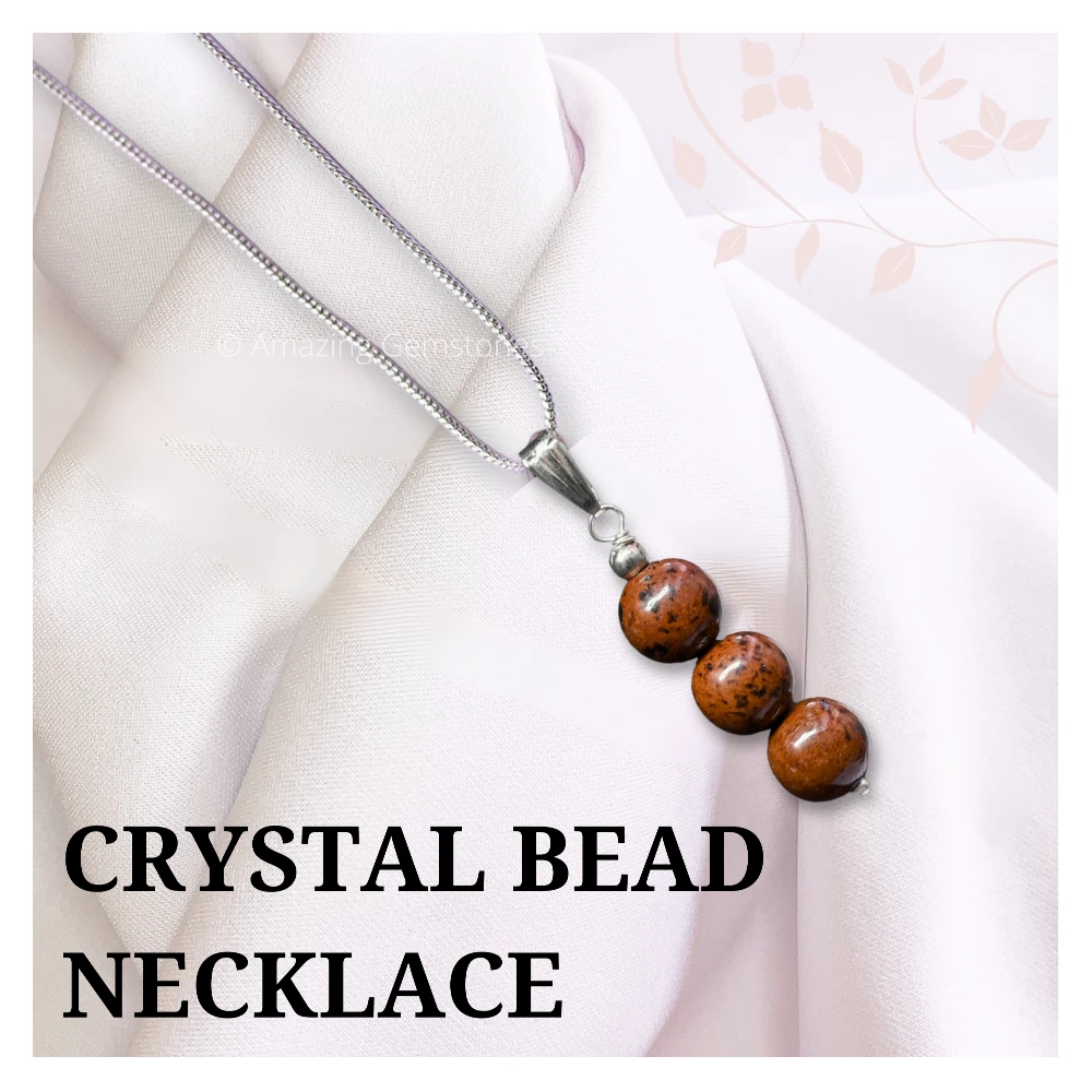 Mahogany Obsidian Bead Pendant (Silver)
