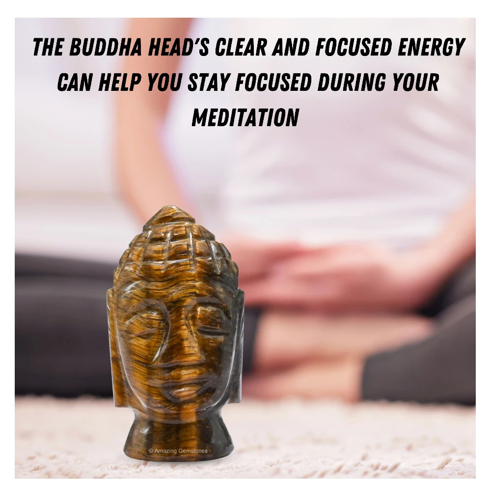 Tiger Eye Buddha Head