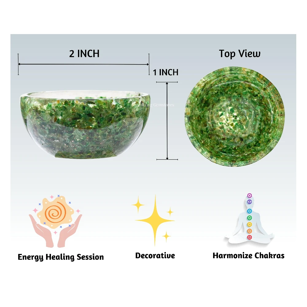 Green Aventurine Crystal Orgone Bowl (2 Inch)