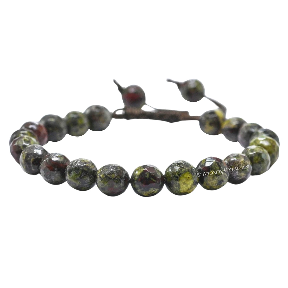Dragon Bloodstone Bracelet (Faceted) (Adjustable)
