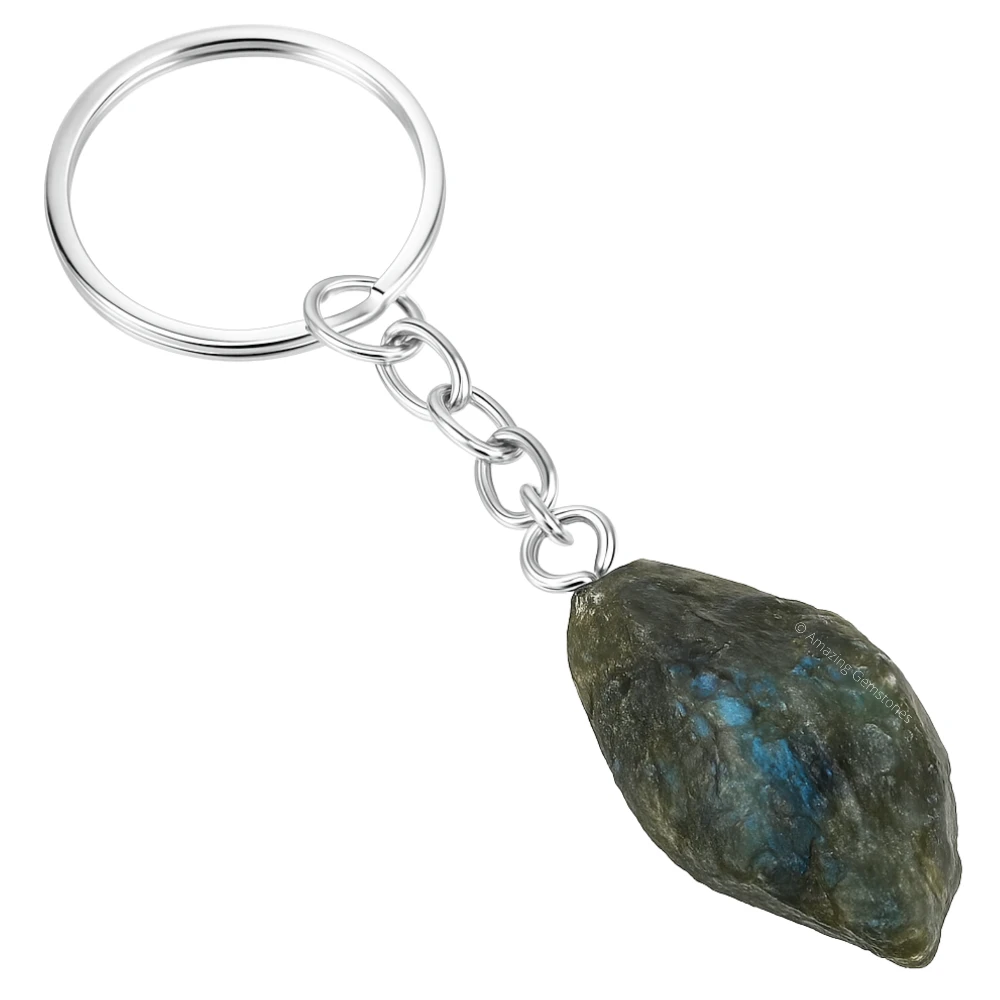 Labradorite Keychain Keys Holder (Raw)