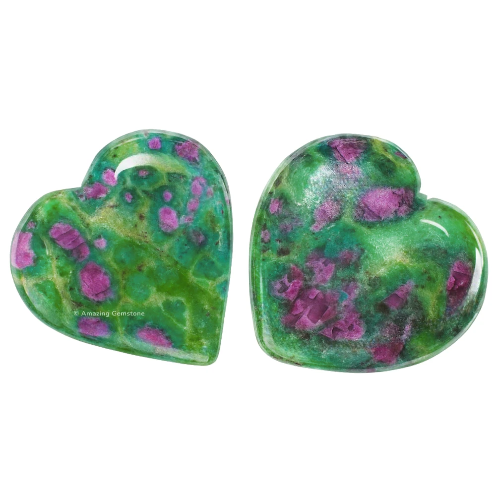 Ruby Zoisite Heart (Pack of 2)