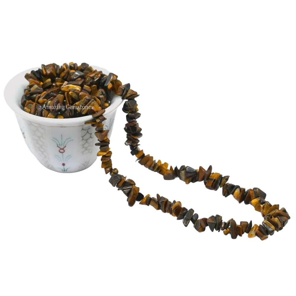 Tiger Eye Chips - Pre Drilled
