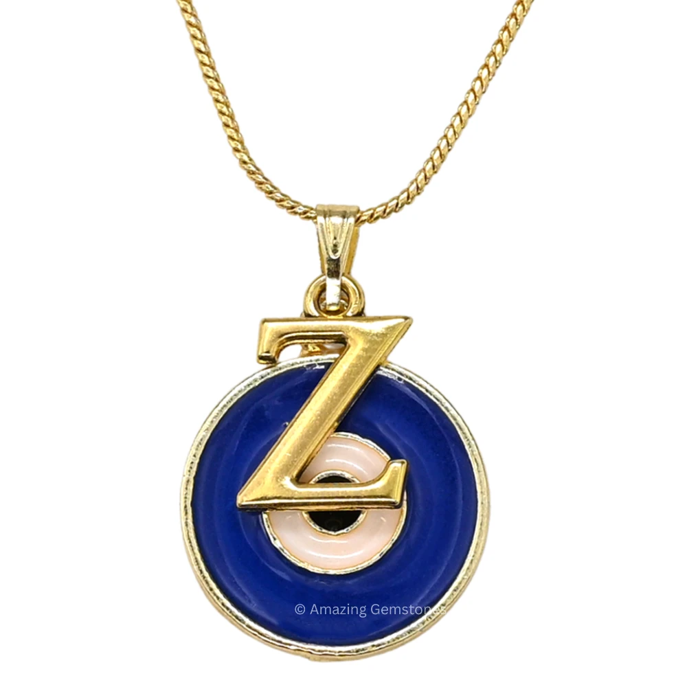 Evil Eye Pendant Necklace with Z Initial