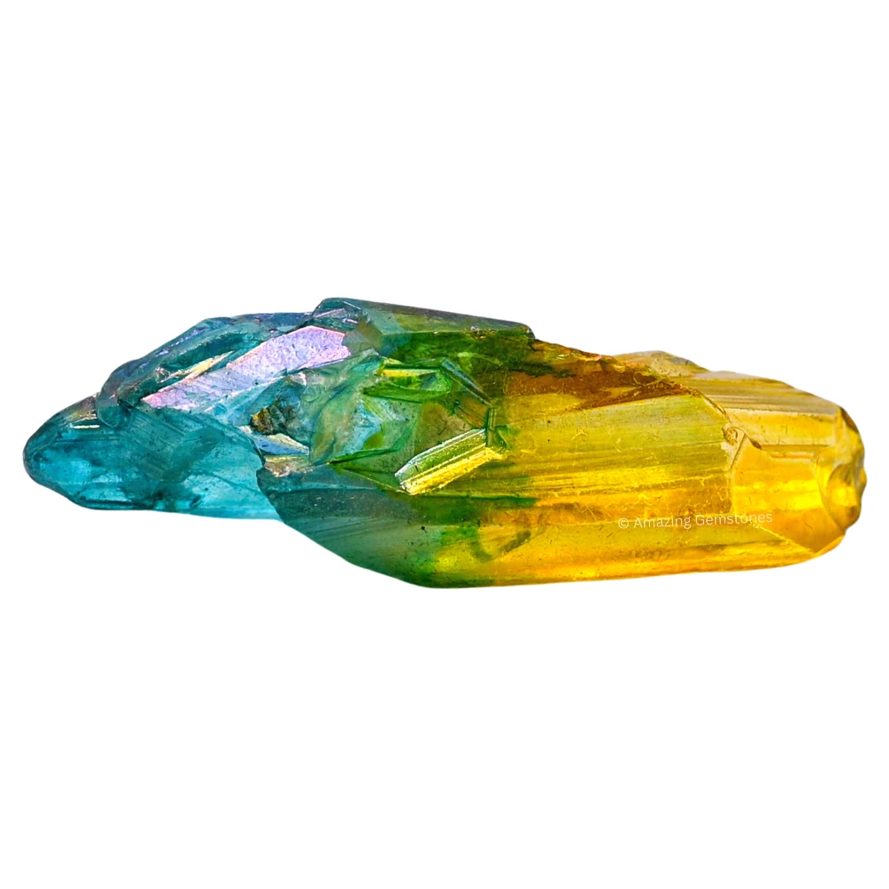 Aqua Apple Tangerine Aura Quartz Raw Crystal Points (5 Pieces)
