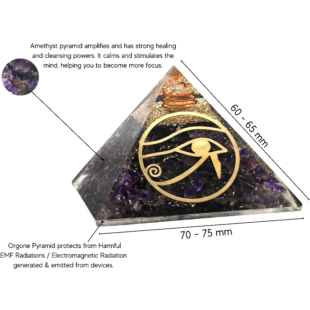 Amethyst Orgone Pyramid - Eye of Ra