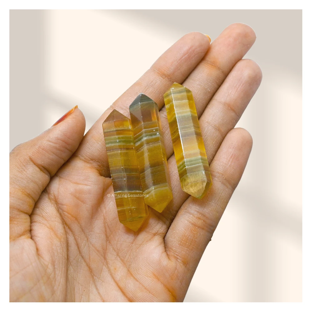 Multi Fluorite Pencil Points (Double Terminated) (Set of 10)