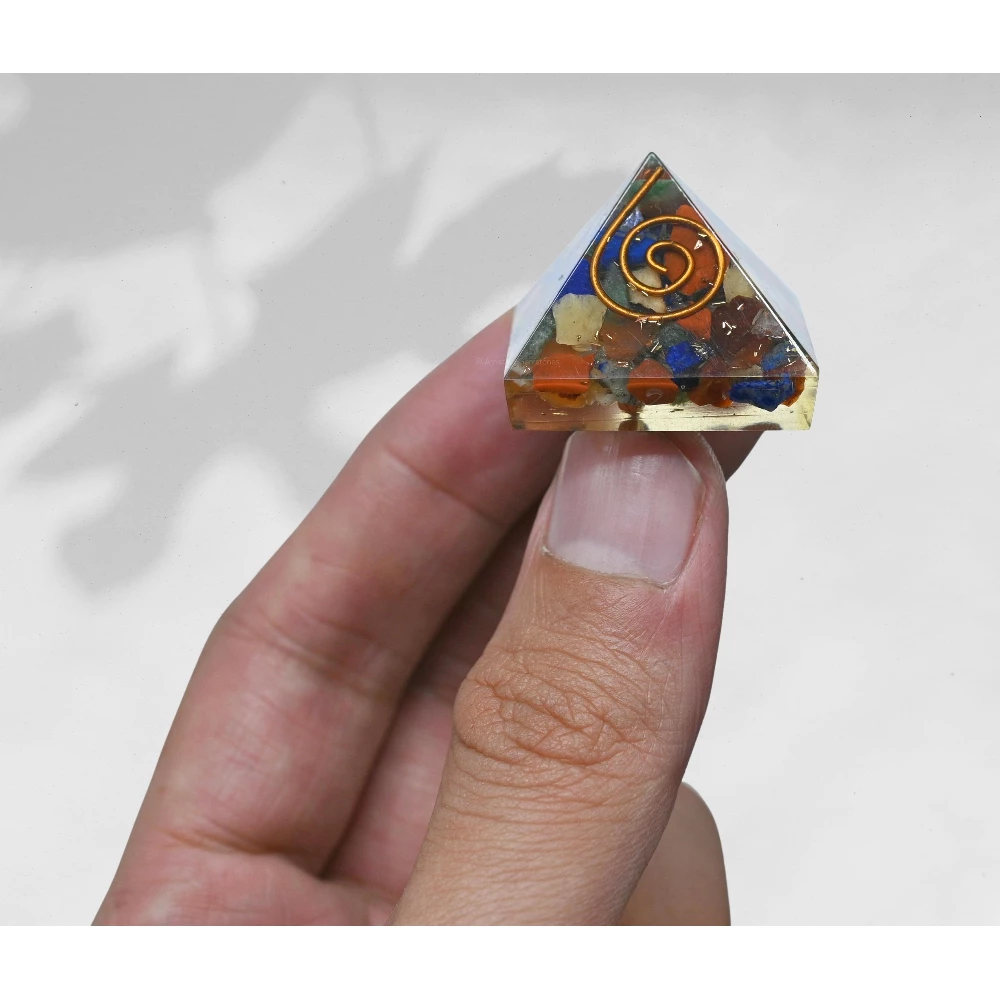 Mix Chakra Orgone Pyramid - Mini