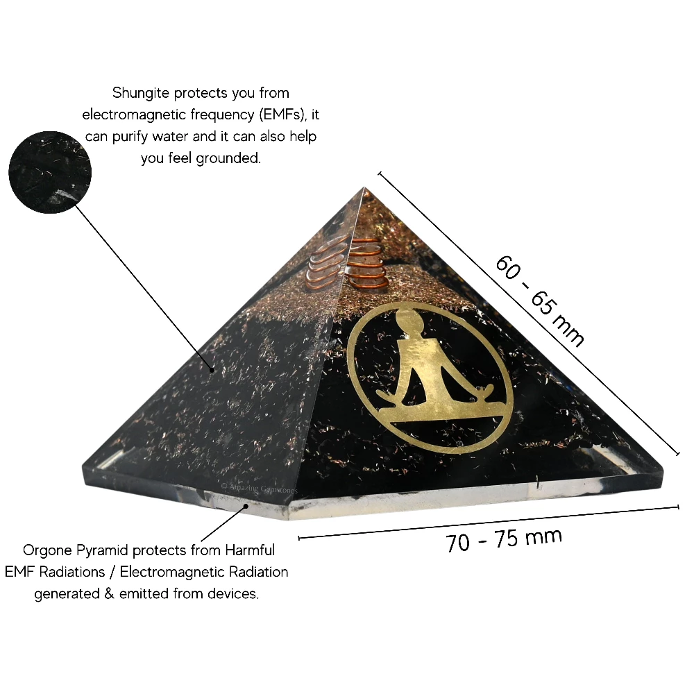 Shungite Orgone Pyramid - Buddha
