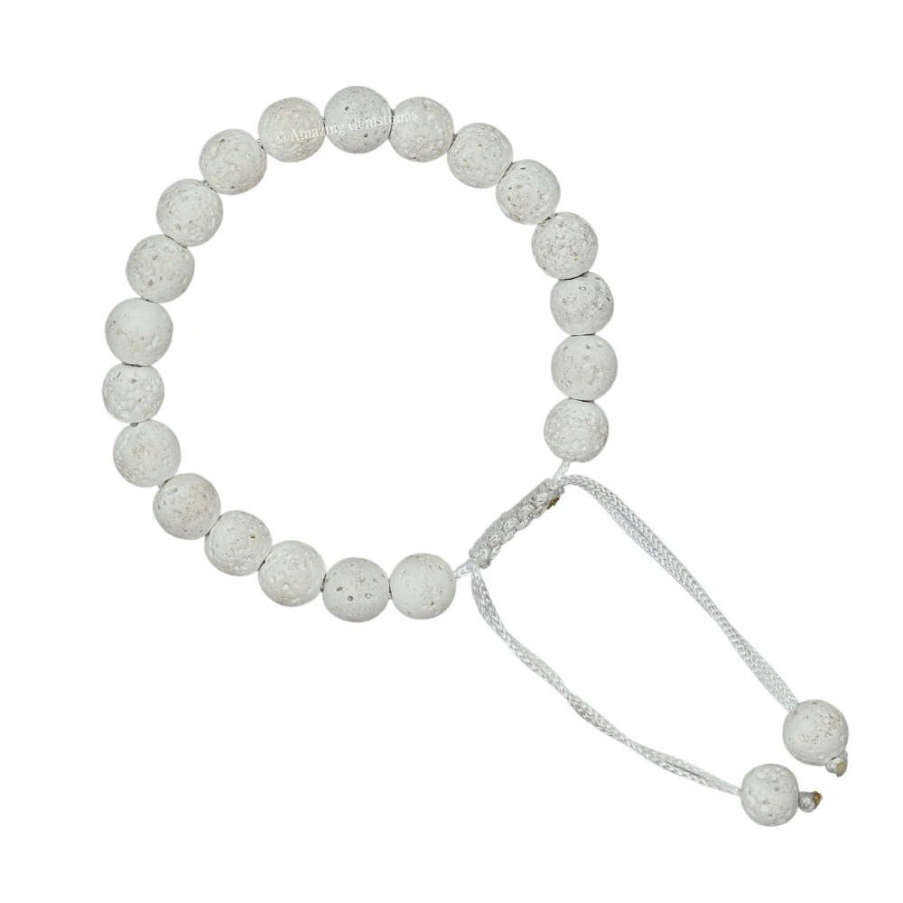 White Lava Stone Bracelet (Adjustable)