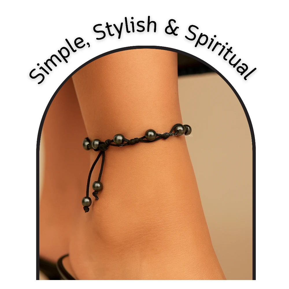 Hematite Anklet (Hand Knotted)