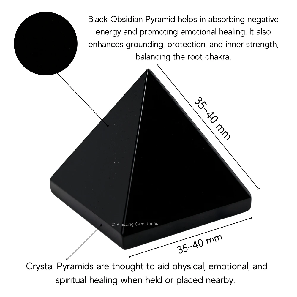 Black Obsidian Pyramid (1.5 Inch)