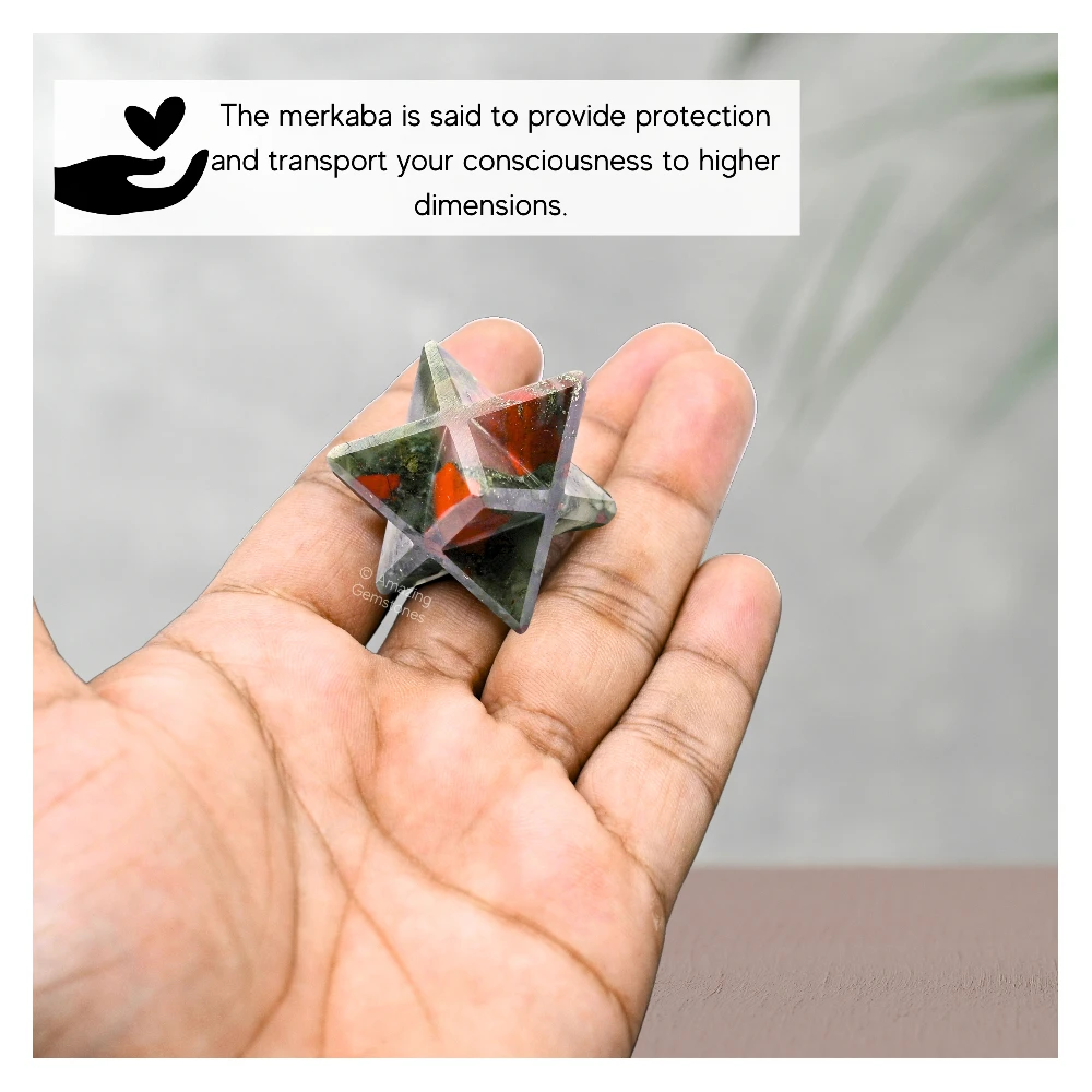 African Bloodstone Merkaba (20-25mm)