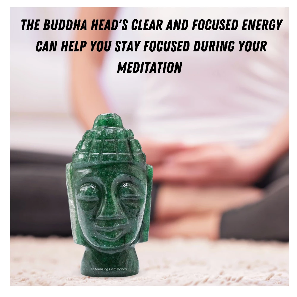 Green Aventurine Buddha Head