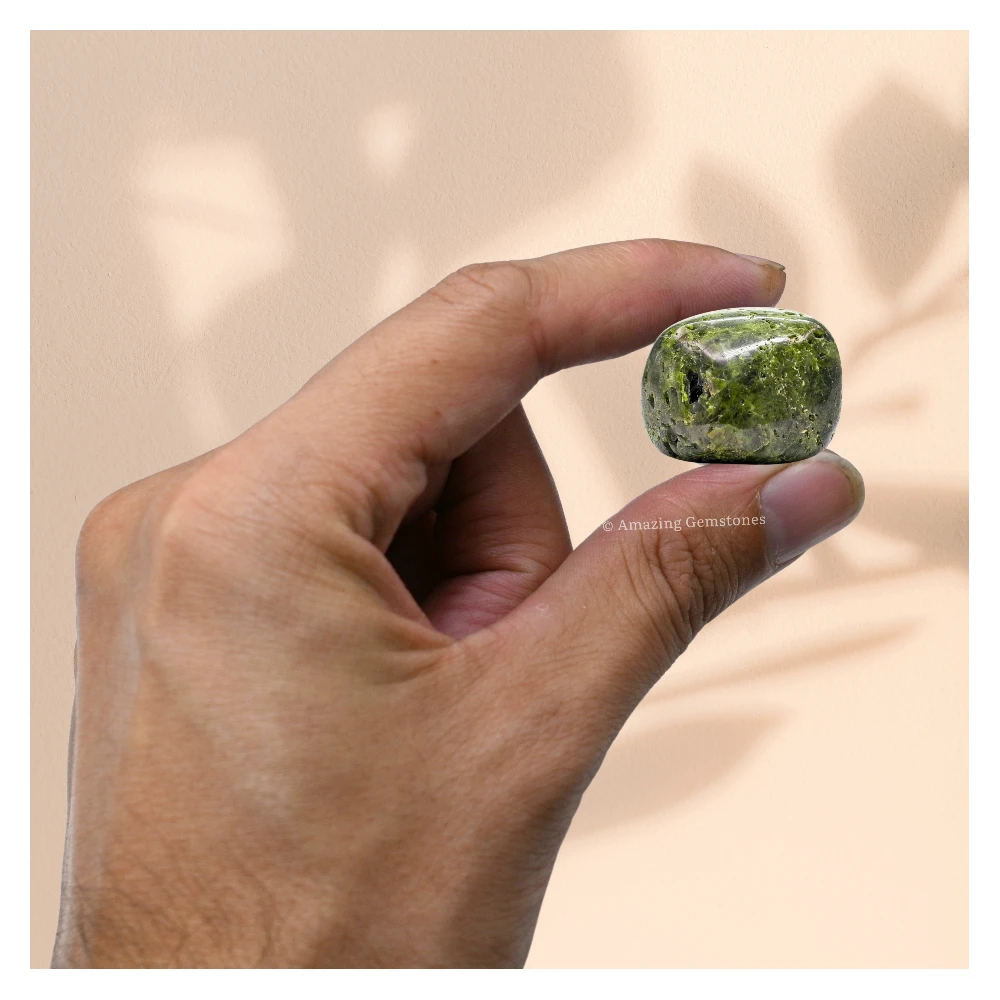 Tumbled Green Tourmaline with Matrix Stone Crystals (1000+ Carats)