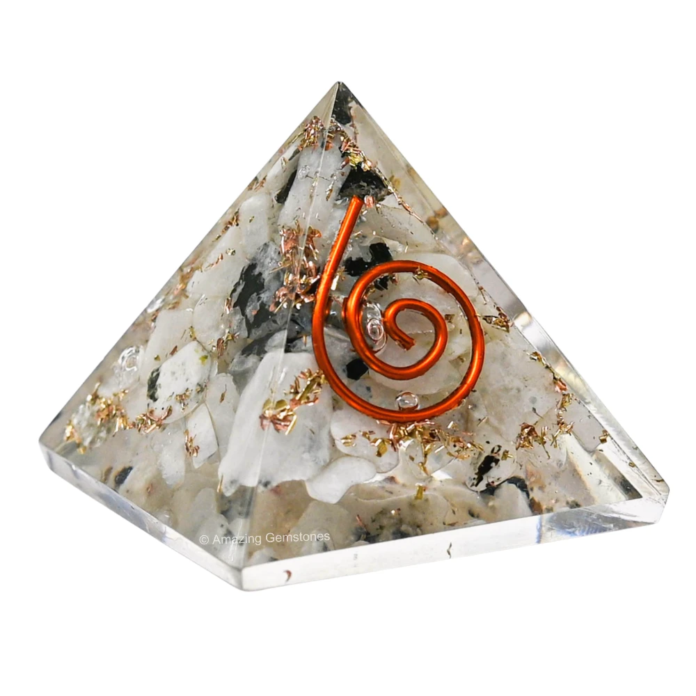 Rainbow Moonstone Orgone Pyramid - Mini