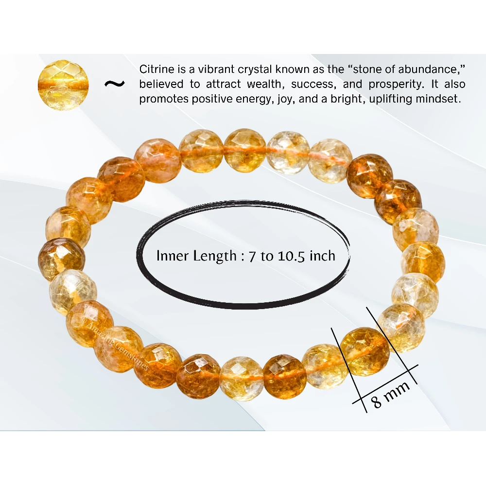 Citrine Bracelet (Faceted-Stretchable)