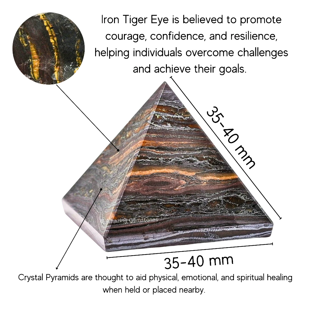 Iron Tiger Eye Pyramid (1.5 Inch)