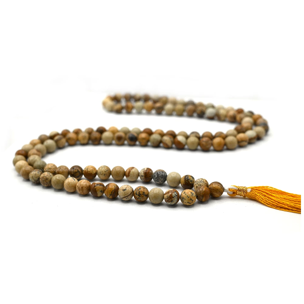 Picture Jasper Mala (Without Knot)
