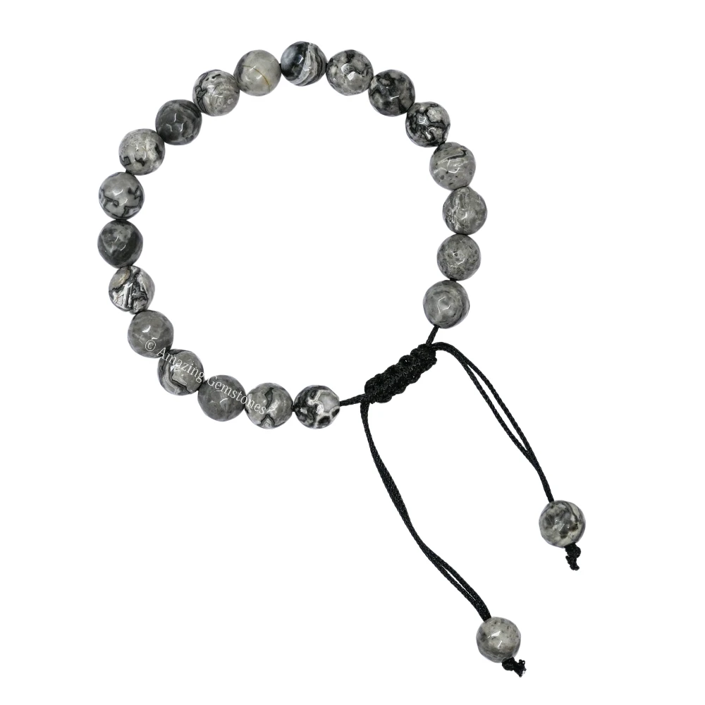 Map Stone Bracelet (Faceted) (Adjustable)
