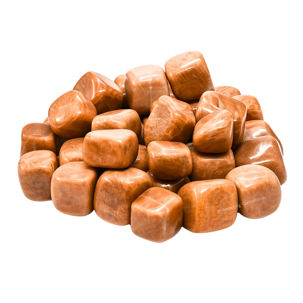 Tumbled Peach Moonstone Crystals Stones (1 oz)