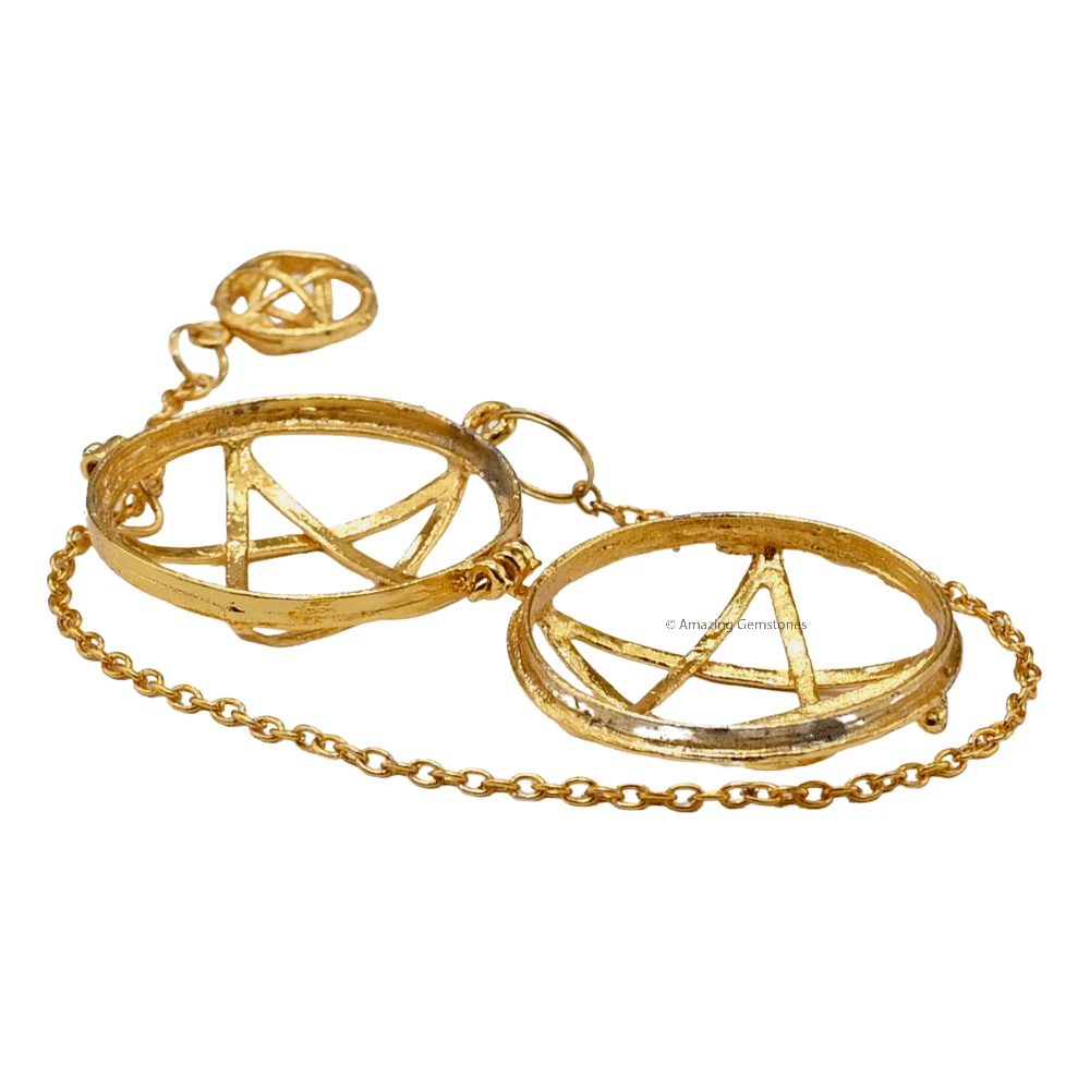 Copper Metal Pendulum - Gold Circular Star Cage (MP74)