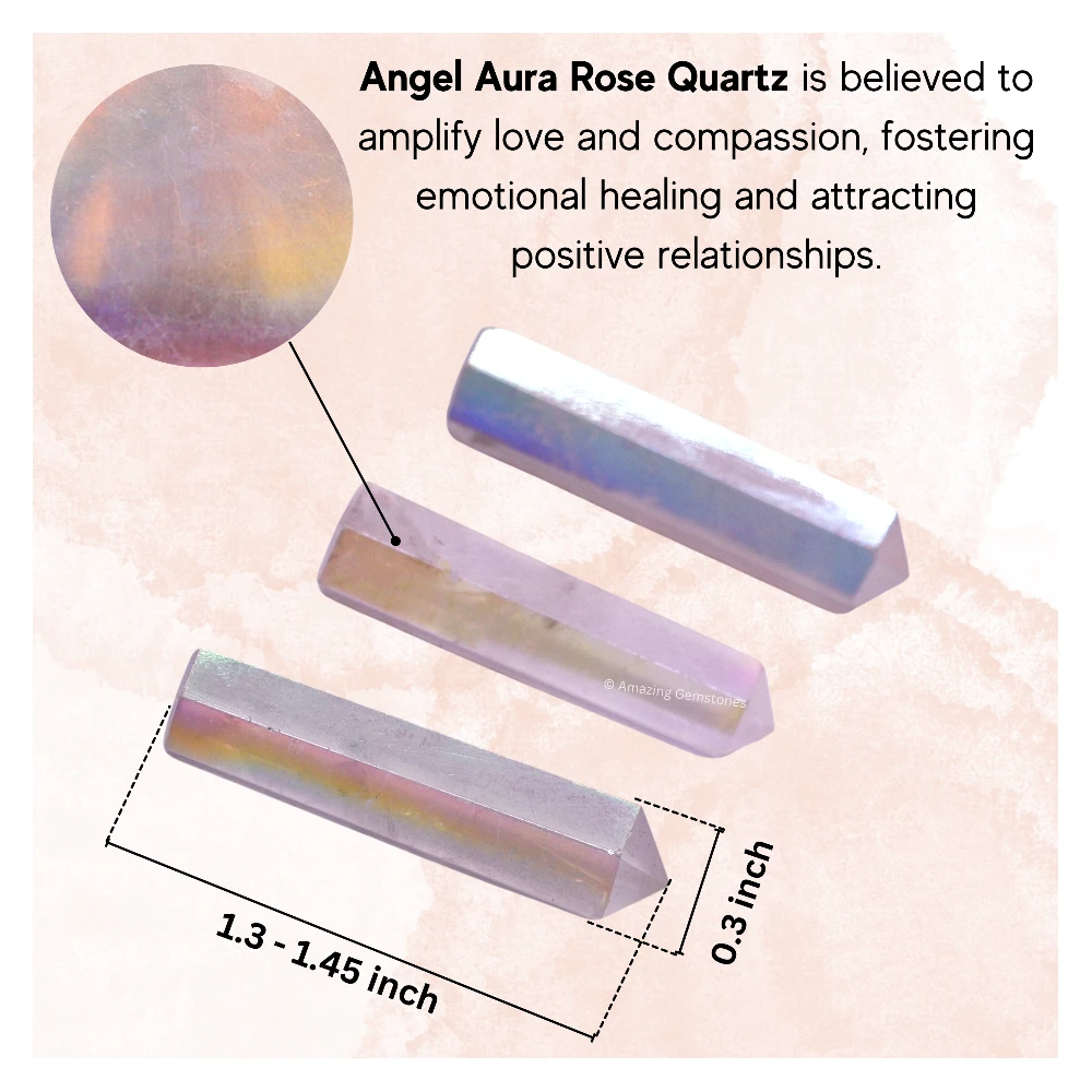 Angel Aura Rose Quartz Pencil Points (Set of 50)