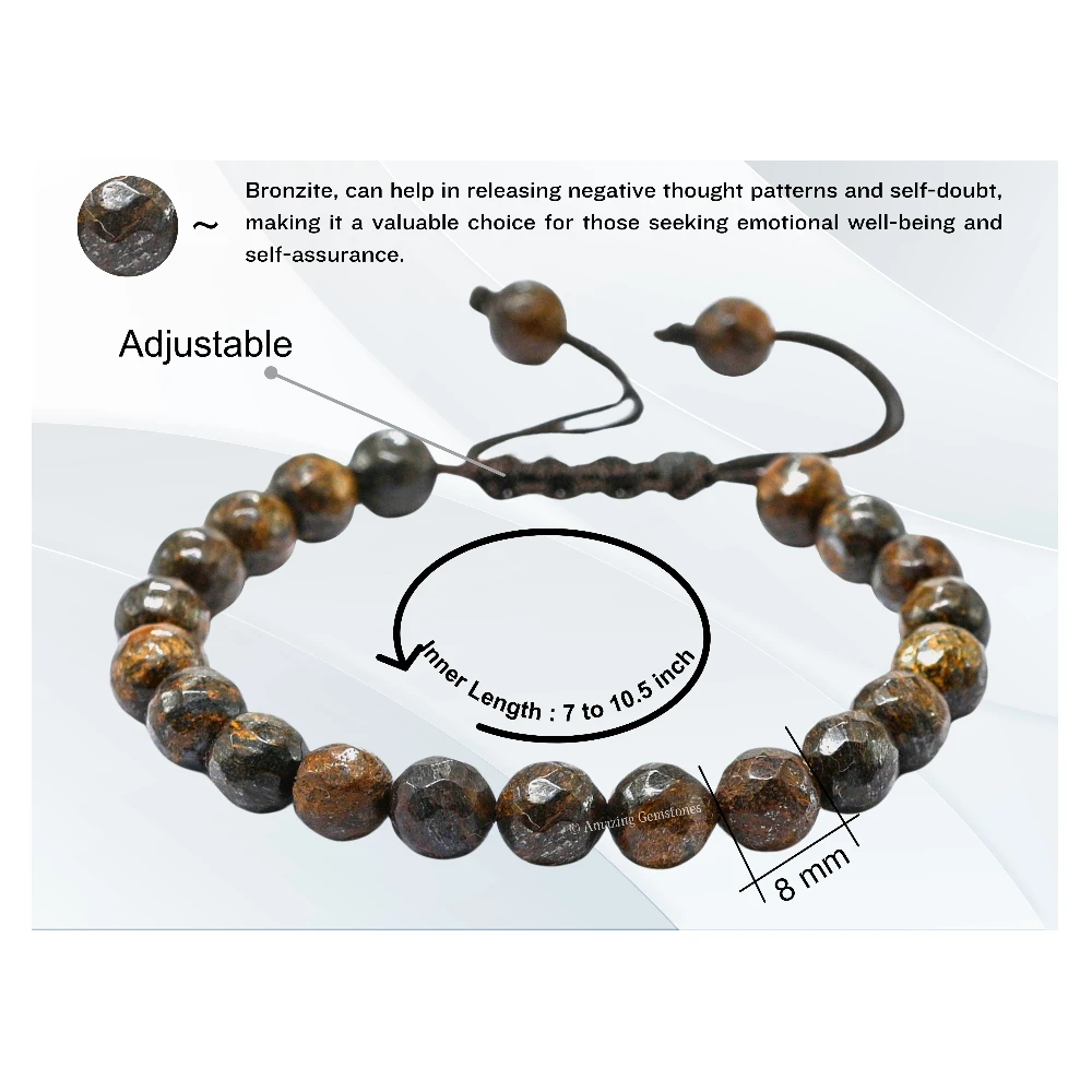 Bronzite Bracelet (Faceted) (Adjustable)