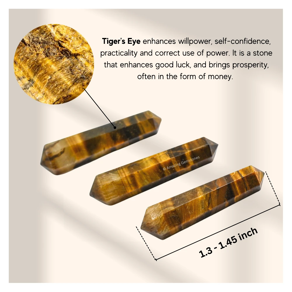 Tiger Eye Pencil Points (Double Terminated) (Set of 50)