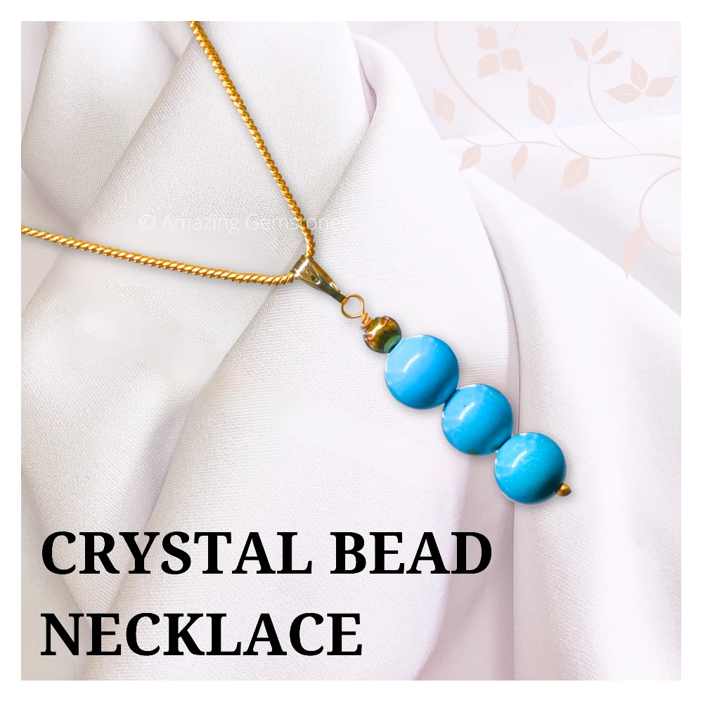 Magnesite Turquoise Bead Pendant (Gold)