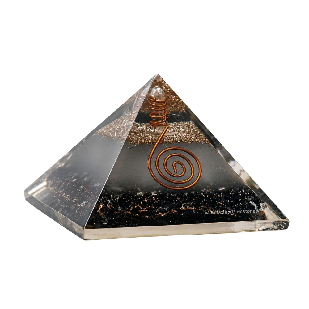 Black Tourmaline Orgone Pyramid - Glow in Dark