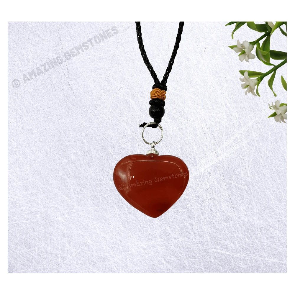 Carnelian Necklace - Crystal Heart