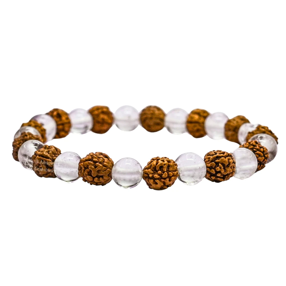 Rudraksha Sphatik Bracelet (Strechable)